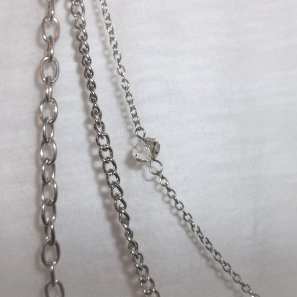 Fashion Jewelry Jewelry Jewelry Set Long Necklace And Earrings Beaded Gray Silver Layered